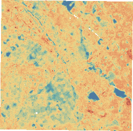 Model-estimated surface heat differences across the San José study area, based on August 31, 2025 Landsat observations